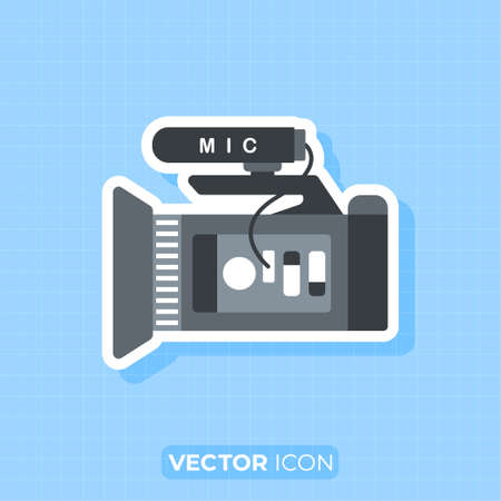 Camcorder vector icon,Side view of Camera,Flat design element.のイラスト素材