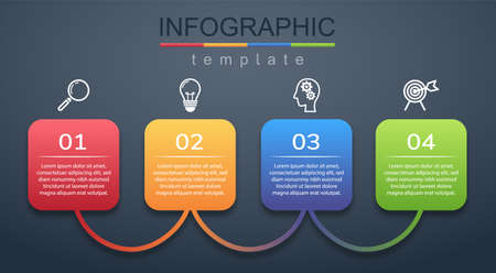 Modern design templates for presenting marketing information or business planning information,Infographic template,Vector.のイラスト素材