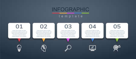 Modern design templates for presenting marketing information or business planning information,Infographic template,Vector.のイラスト素材