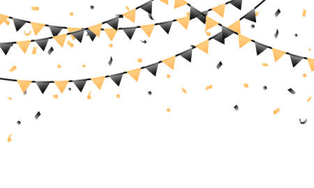 Confetti and pennant flag for the celebration, Halloween background concept.のイラスト素材