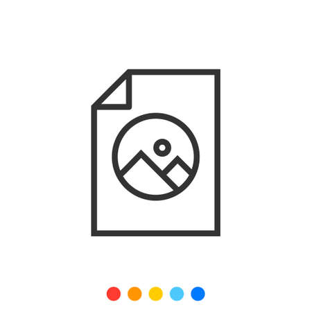 Document Outline icon of Album or Images and Videos Storage, Vector and Illustration.