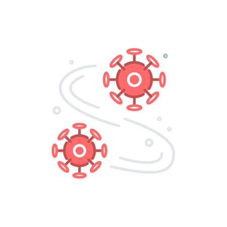 Virus icon floating or spreading in the air.のイラスト素材