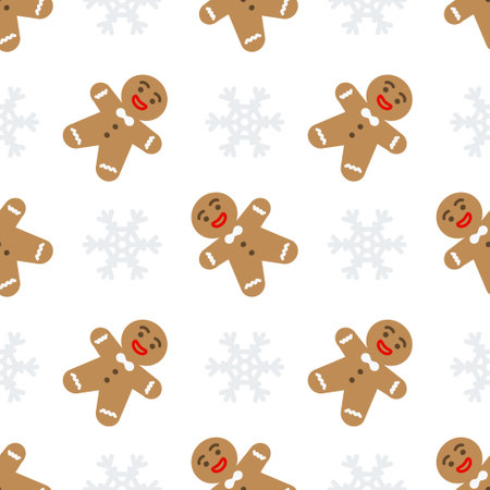 Gingerbread cookie seamless pattern background.のイラスト素材