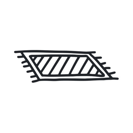 Doormat hand drawn icon doodle style.のイラスト素材