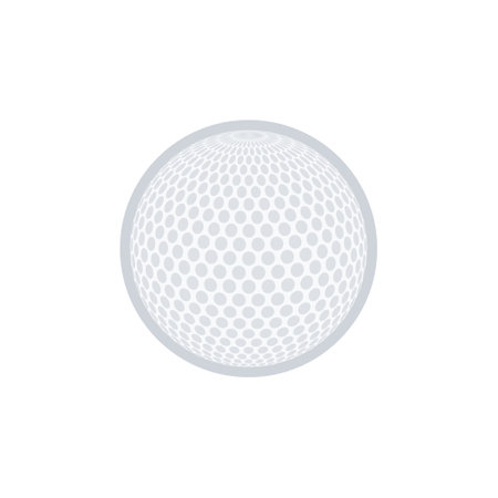 White golf ball with Flat design on a white background, Vector.のイラスト素材