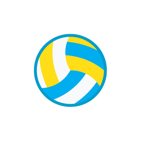 Volleyball ball with Flat design on a white background, Vector.のイラスト素材