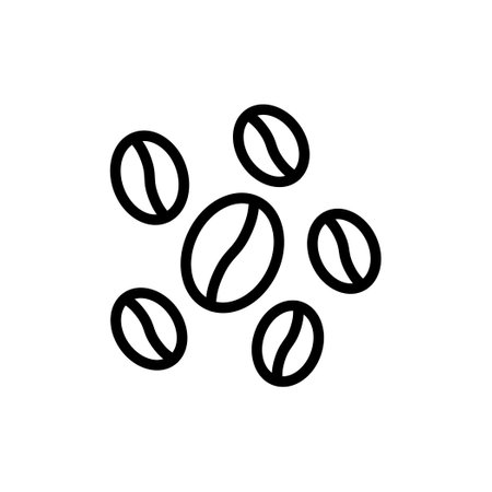 Coffee bean, vector thin line iconのイラスト素材