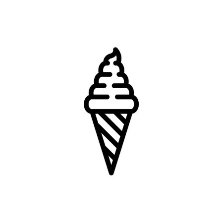 Ice cream cone thin line icon.のイラスト素材