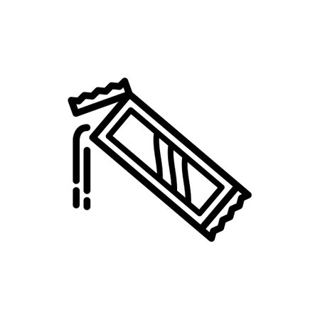 Vector thin line icon of Pouring coffee from coffee sachetsのイラスト素材