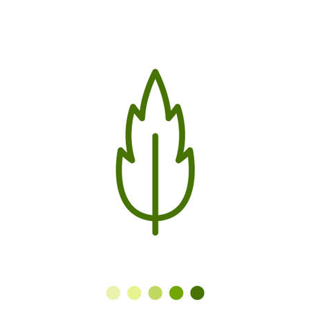 Simple green leaf linear icon.のイラスト素材