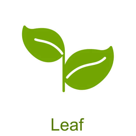 Simple green glyph leaf icon.のイラスト素材