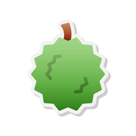 Durian sticker icon, Vector, Illustration.のイラスト素材