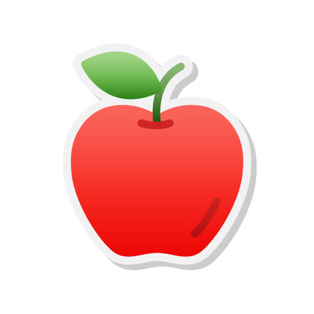 Apple sticker icon, Vector, Illustration.のイラスト素材