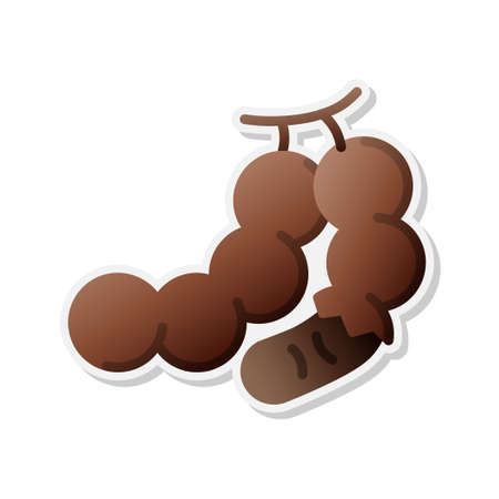 Tamarind sticker icon, Vector, Illustration.のイラスト素材