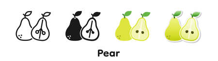 Vector icon set of Pear.のイラスト素材