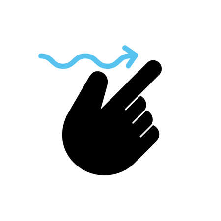Finger gesture swipe right , Vector, Illustration.のイラスト素材
