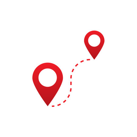 Red location point pin icon, Vector.のイラスト素材