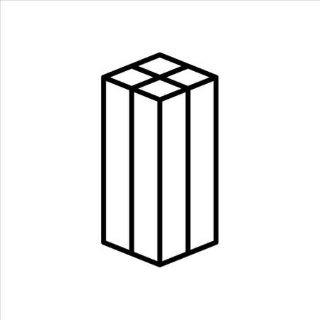 tall shape carton box thin line icon, Vector and Illustration.のイラスト素材