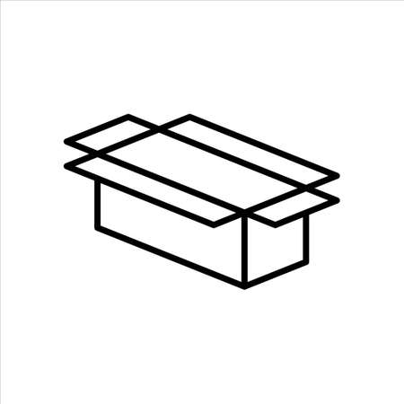 Carton box thin line icon, Vector and Illustration.のイラスト素材