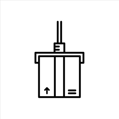 Crane loading carton box thin line icon, Vector and Illustration.のイラスト素材