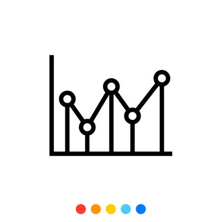 Graph chart icon, Vector and Illustration.のイラスト素材