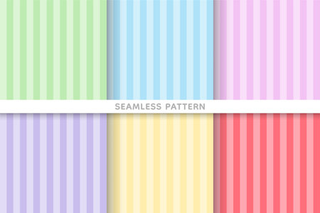 Colourful stripe seamless pattern background set.のイラスト素材