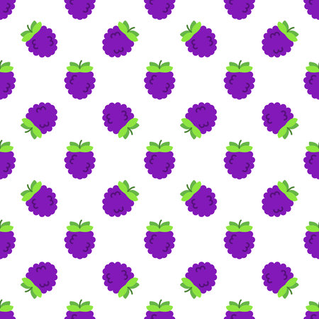 Cartoon blackberry seamless pattern background.のイラスト素材