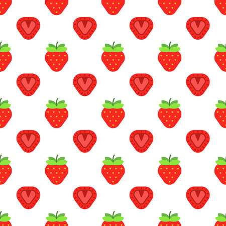 Cartoon strawberry seamless pattern background.のイラスト素材