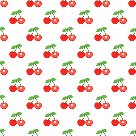 Cartoon cherry seamless pattern background.のイラスト素材