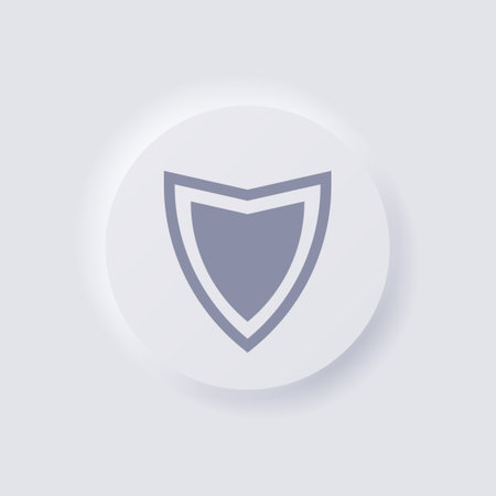 Shield icon, White Neumorphism soft UI Design for Web design, Application UI and more, Button, Vector.のイラスト素材