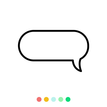 Speech bubbles linear vector element, Text balloon, Vector icon.のイラスト素材