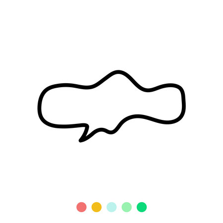 Speech bubbles linear vector element, Text balloon, Vector icon.のイラスト素材