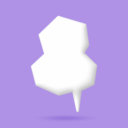 3D White speech bubble elements on Pale purple background, 3D rendering imageの写真素材