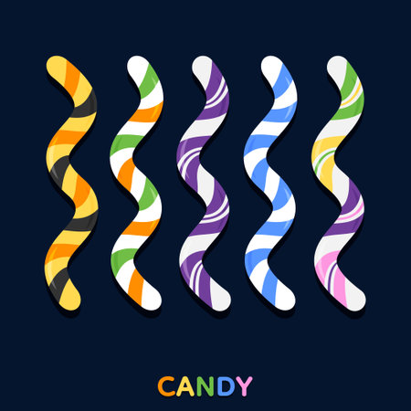 Set of Colourful stick candy, Vector, Illustration.のイラスト素材