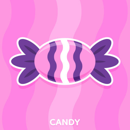 Cute pink and purple colour candy, Vector, Illustration.のイラスト素材