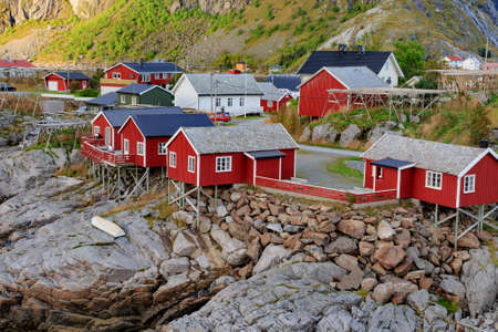 Fishing hut at Reine, Lofoten islands, Norwayの写真素材