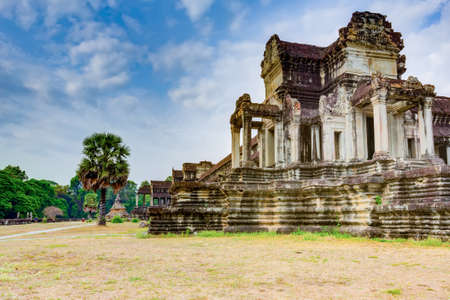 Angkor wat, eastern side, Siem Reap, Cambodiaの写真素材