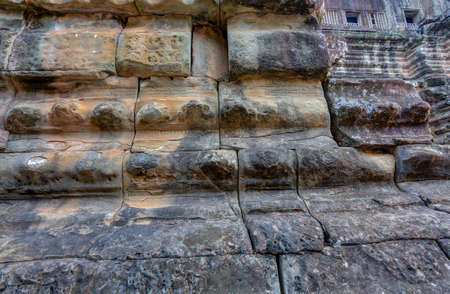 Angkor Wat Temple inside, wall fragment , Siem reap, Cambodia.の写真素材