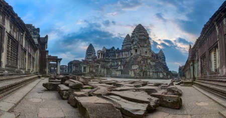 Angkor Wat Temple inside, Siem reap, Cambodia.の写真素材
