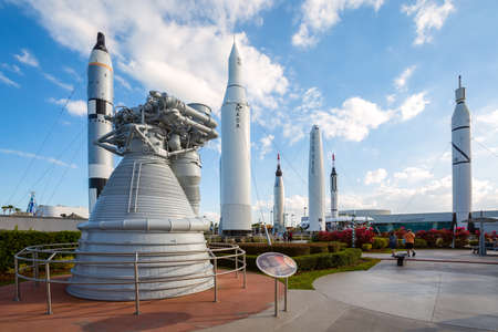 Cape Canaveral, Florida, USA - DEC, 2016: Apollo rockets in the rocket garden at Kennedy Space Centerのeditorial素材