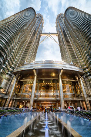 Kuala Lumpur, Malaysia - April 19, 2015: Petronas Twin towers, Kuala Lumpur central park KLCCのeditorial素材