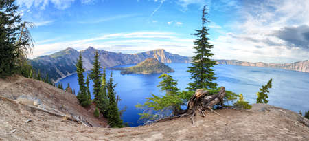 Crater Lake National Park panorama, Oregon, USAの写真素材