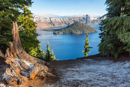 Sunrise at Crater Lake National Park , Oregon, USAの写真素材