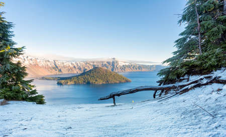 Sunrise at Crater Lake National Park , Oregon, USAの写真素材