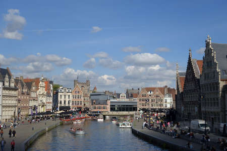 Ghent, Belgium - SEPTEMBER 25, 2018. In the background