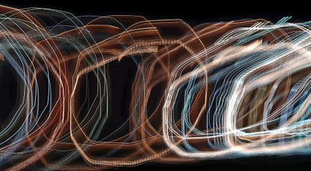 Blue, red, white and purple light painting photography, long exposure, ripples and waves against a...