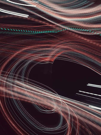 Blue, red, white and purple light painting photography, long exposure, ripples and waves against a...