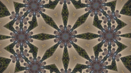 Perspective tile ethnic geometry pattern illustration ornament vintage. HQ rendering. Photographs...