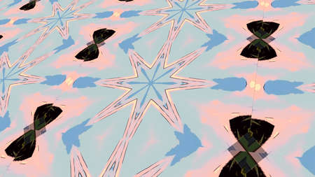 Art kaleidoscope mandala abstract. Geometry ethnic pattern. Arabesque illustration ornament. Abstract kaleidoscope background.の写真素材