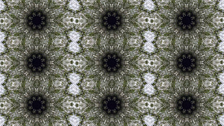 Kaleidoscope mandala abstract illustration tunnel motion. Flight in abstract futuristic tunnel...